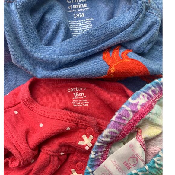Lot of 9 Carters Garanimal Cat & Jack Baby Girls 18 Mos Shirts One Piece Outfits - Picture 4 of 4